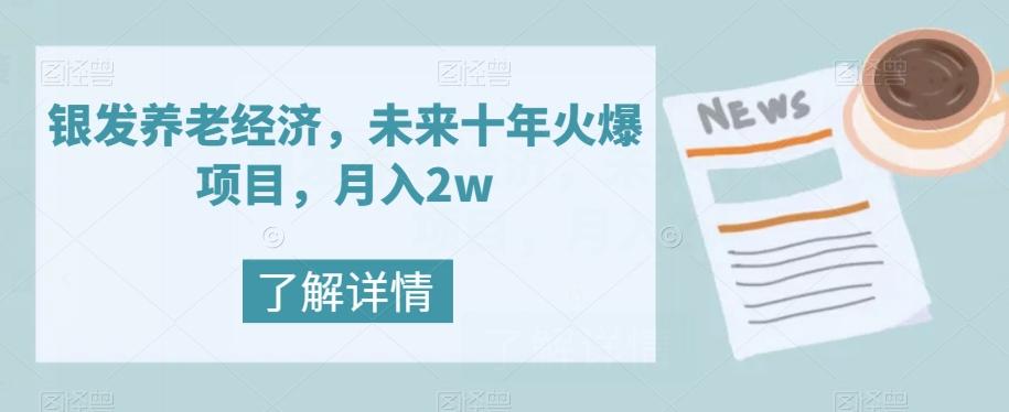 银发养老经济，未来十年火爆项目，月入2w【揭秘】-天韵资源网