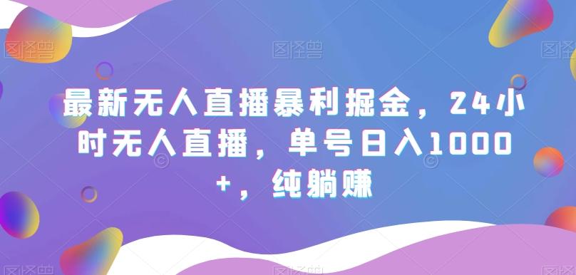 最新无人直播暴利掘金，24小时无人直播，单号日入1000+，纯躺赚-天韵资源网