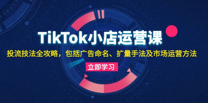TikTok小店运营课：投流技法全攻略，包括广告命名 扩量手法及市场运营方法-天韵资源网