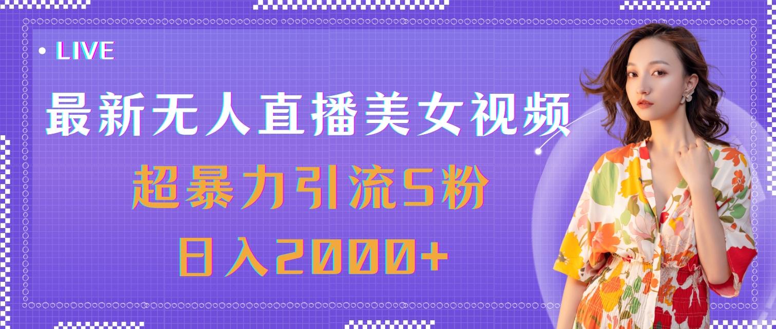 最新无人直播美女视频，超暴力引流S粉日入2000+-天韵资源网