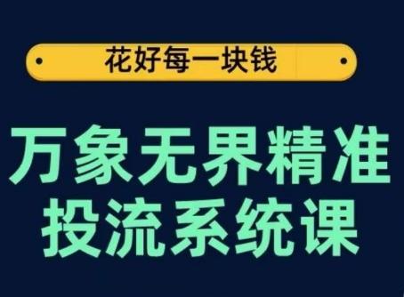 万象无界精准投流系统课，从关键词到推荐，从万象台到达摩盘，从底层原理到实操步骤-天韵资源网