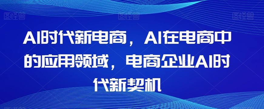 Al时代新电商，Al在电商中的应用领域，电商企业AI时代新契机-天韵资源网