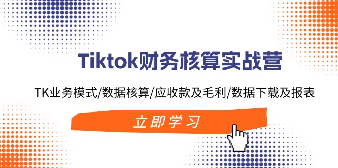 Tiktok财务核算实战营：TK业务模式/数据核算/应收款及毛利/数据下载及报表-天韵资源网