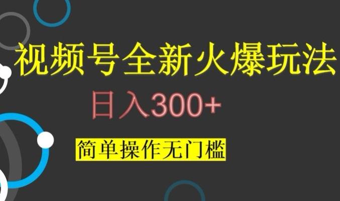 视频号最新爆火玩法，日入300+，简单操作无门槛【揭秘】-天韵资源网