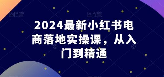 2024最新小红书电商落地实操课，从入门到精通-天韵资源网