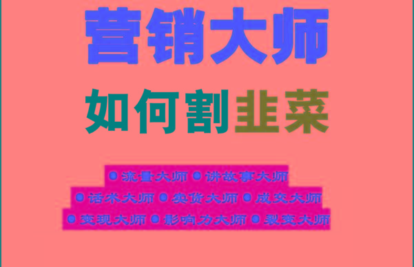 《营销大师如何割韭菜》禁止外传的大师绝学电子书-天韵资源网