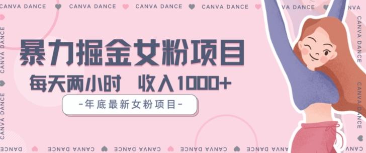 年底暴力女粉掘金项目5天变现1.5W+【揭秘】-天韵资源网