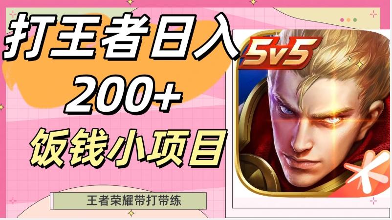 打王者日入200+，饭钱小项目，王者荣耀带打带练-天韵资源网