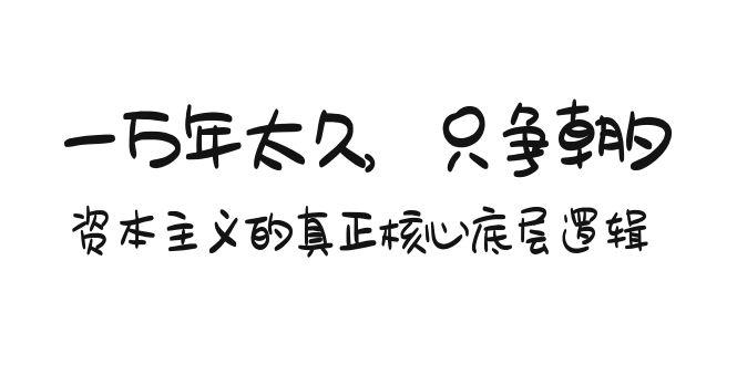 某付费文章《一万年太久，只争朝夕：资本主义的真正核心底层逻辑》-天韵资源网