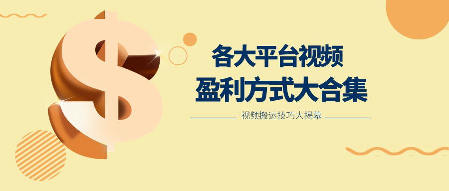 利用搬运二创在各大短视频平台获得收益，各大平台视频盈利方式大合集-天韵资源网