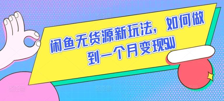 闲鱼无货源新玩法，如何做到一个月变现5W【揭秘】-天韵资源网
