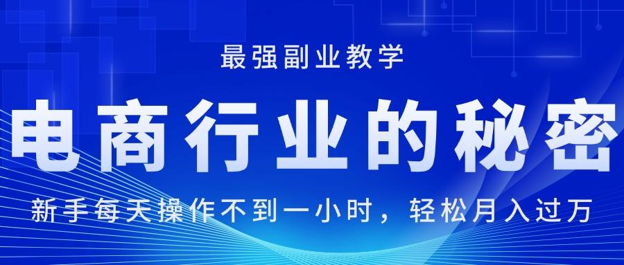 电商行业的秘密，新手每天操作不到一小时，月入过万轻轻松松，最强副业…-天韵资源网