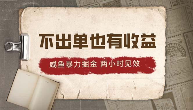 2024咸鱼暴力掘金，不出单也有收益，两小时见效，当天突破500+-天韵资源网
