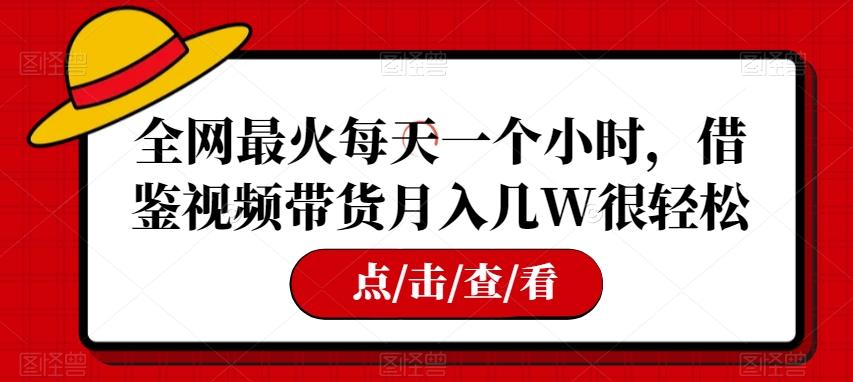 全网最火每天一个小时，借鉴视频带货月入几W很轻松【揭秘】-天韵资源网