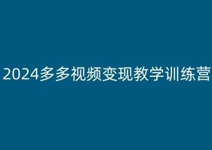 2024多多视频变现教学训练营，新手保姆级教程，适合新手小白-天韵资源网