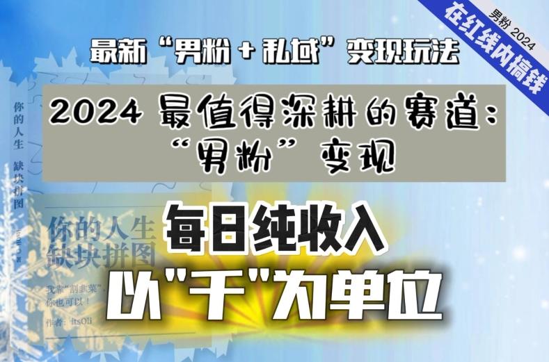 【私域流量最值钱】把“男粉”流量打到手，你便有无数种方法可以轻松变现，每日纯收入以“千”为单位-天韵资源网