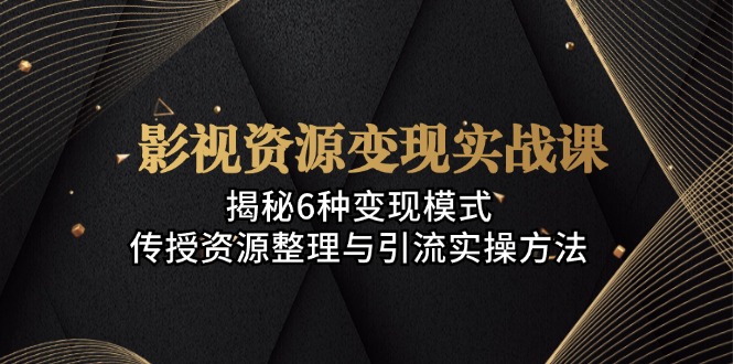 影视资源变现实战课：揭秘6种变现模式，传授资源整理与引流实操方法-天韵资源网