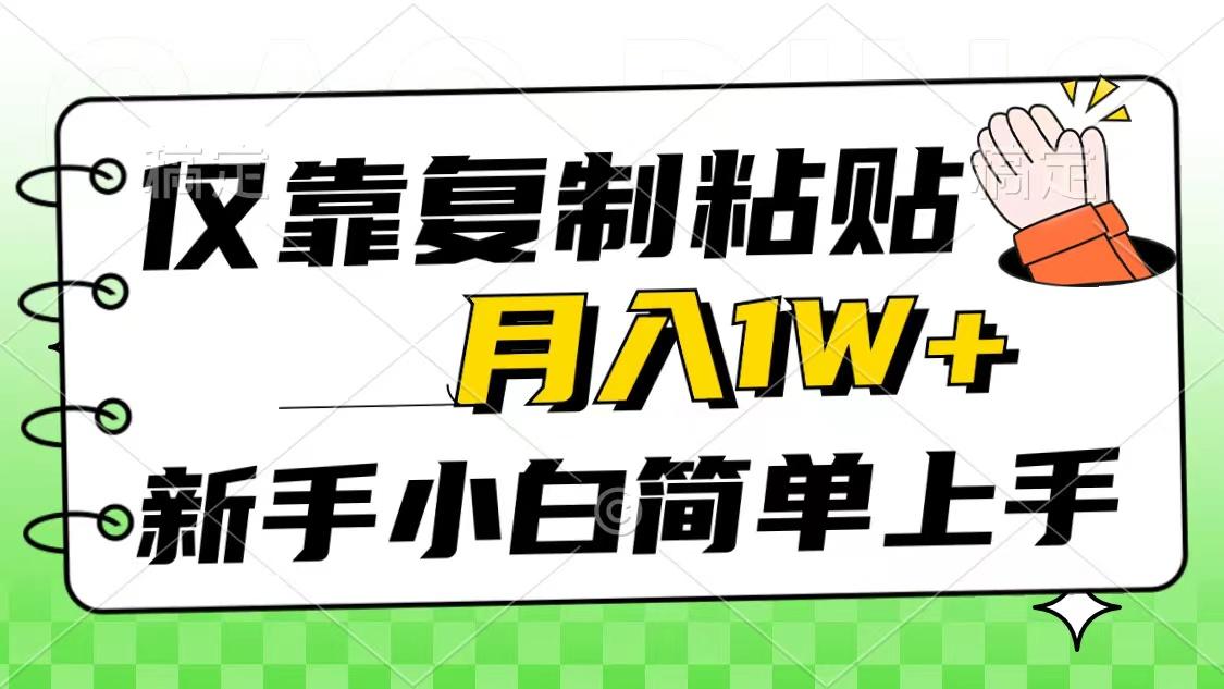 仅靠复制粘贴，被动收益，轻松月入1w+，新手小白秒上手，互联网风口项目-天韵资源网