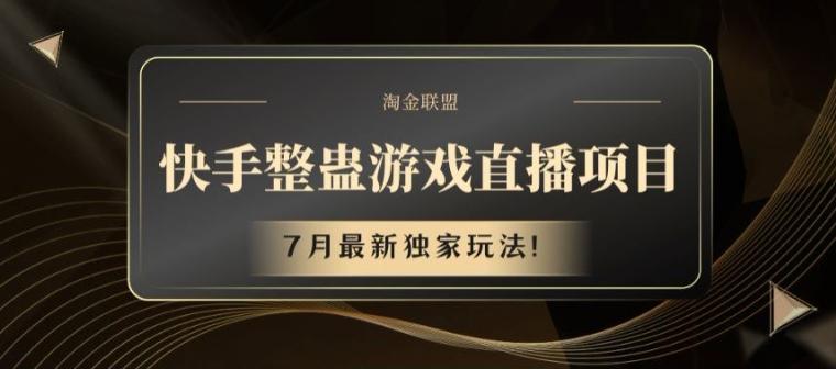 快手整蛊游戏直播项目，7月最新独家玩法【揭秘】-天韵资源网