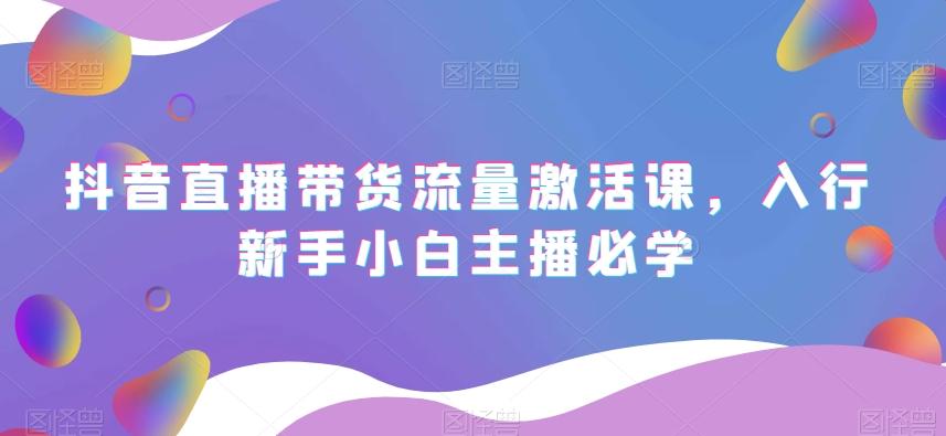 抖音直播带货流量激活课，入行新手小白主播必学-天韵资源网