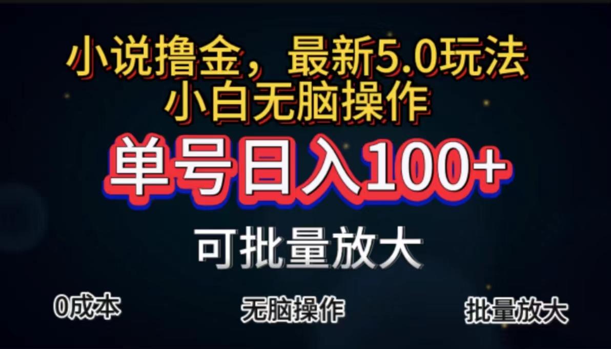 全自动小说撸金，单号日入100+小白轻松上手，无脑操作-天韵资源网