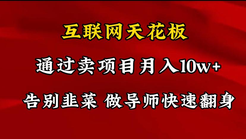 导师训练营互联网的天花板，让你告别韭菜，通过卖项目月入10w+，一定要…-天韵资源网
