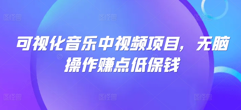可视化音乐中视频项目，无脑操作赚点低保钱-天韵资源网