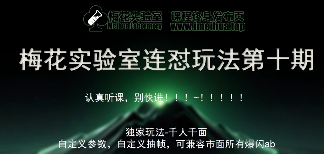 梅花实验室社群专享课视频号连怼玩法第十期课程+第二部分-FF助手全新高自由万能爆闪AB处理-天韵资源网