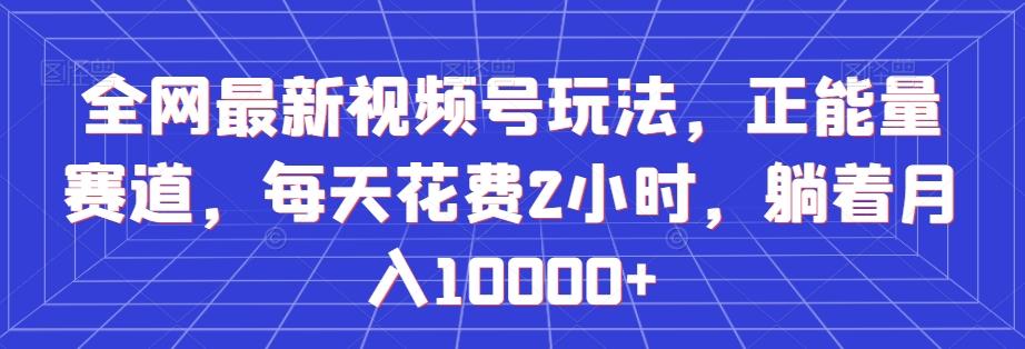 全网最新视频号玩法，正能量赛道，每天花费2小时，躺着月入10000+【揭秘】-天韵资源网