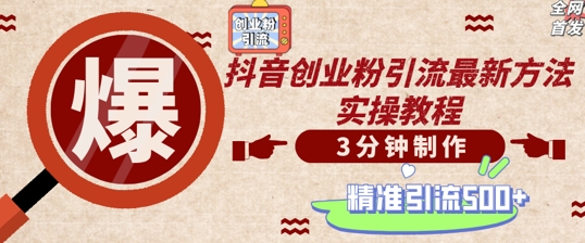 轻松制作创业类视频，一天被动加精准创业粉500+【揭秘】-天韵资源网