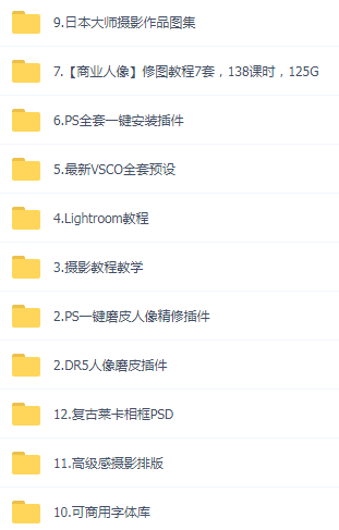 某宝买的杂乱PS LR教程预设摄影-天韵资源网