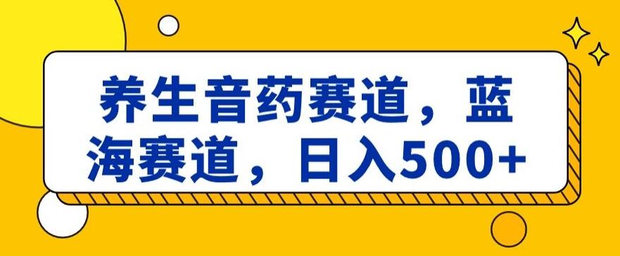 养生音药赛道，蓝海赛道，日入500+【揭秘】-天韵资源网