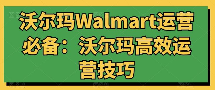 沃尔玛Walmart运营必备：沃尔玛高效运营技巧-天韵资源网