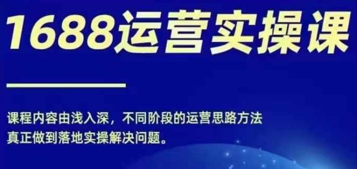 1688实操运营课，零基础学会1688实操运营，电商年入百万不是梦-天韵资源网