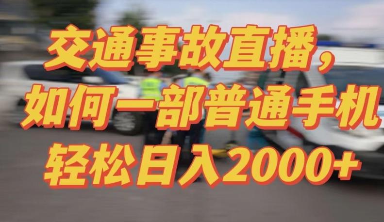 2024最新玩法半无人交通事故直播，实战式教学，轻松日入2000＋，人人都可做【揭秘】-天韵资源网