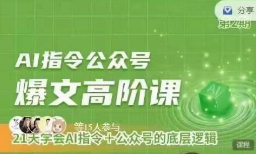 Ai指令公众号高阶课，学会ai指令+公众号的底层逻辑-天韵资源网