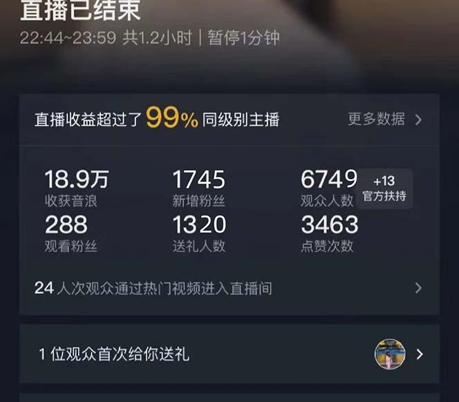 抖音美女直播，单场收益7000+,新手小白也可操作-天韵资源网