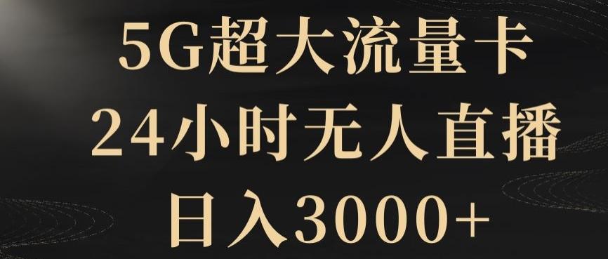 5G超大流量卡，24小时无人直播，日入3000+【揭秘】-天韵资源网