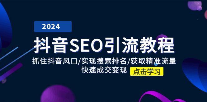 抖音 SEO引流教程：抓住抖音风口/实现搜索排名/获取精准流量/快速成交变现-天韵资源网