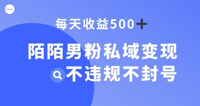 陌陌男粉私域变现新玩法，日入500+，不违规不封号-天韵资源网