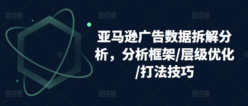 亚马逊广告数据拆解分析，分析框架/层级优化/打法技巧-天韵资源网