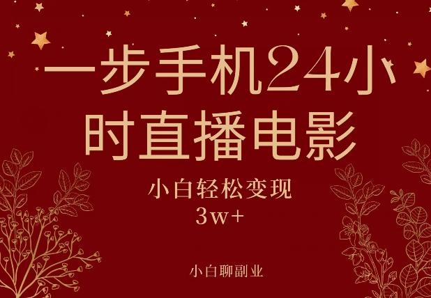 一步手机就可以24小时直播电影，超级副业项目，轻松日入1000+-天韵资源网