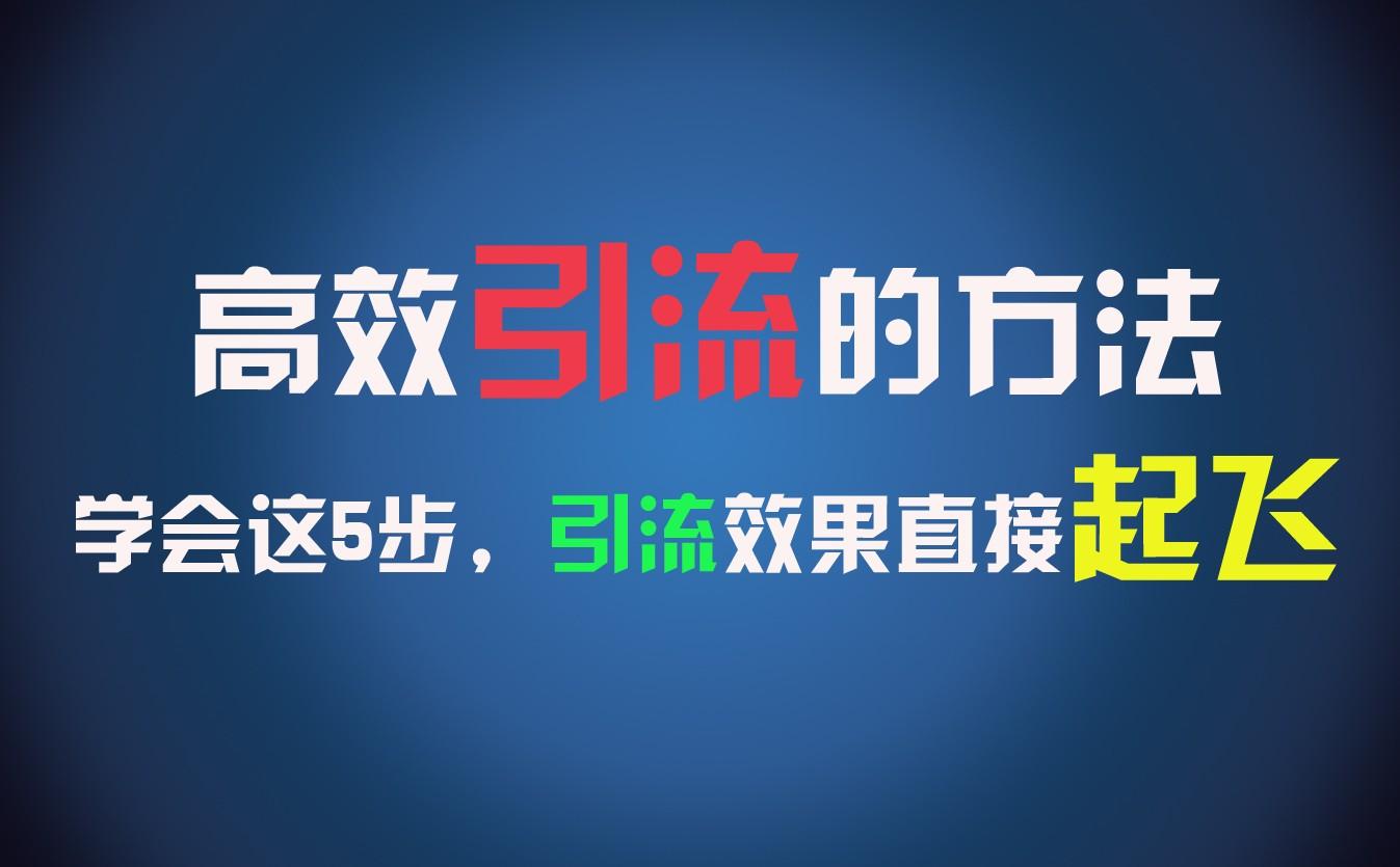 高效引流的方法，可以帮助你日引300+创业粉，一年轻松收入30万，比打工强太多！-天韵资源网