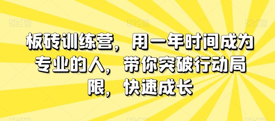板砖训练营，用一年时间成为专业的人，带你突破行动局限，快速成长-天韵资源网