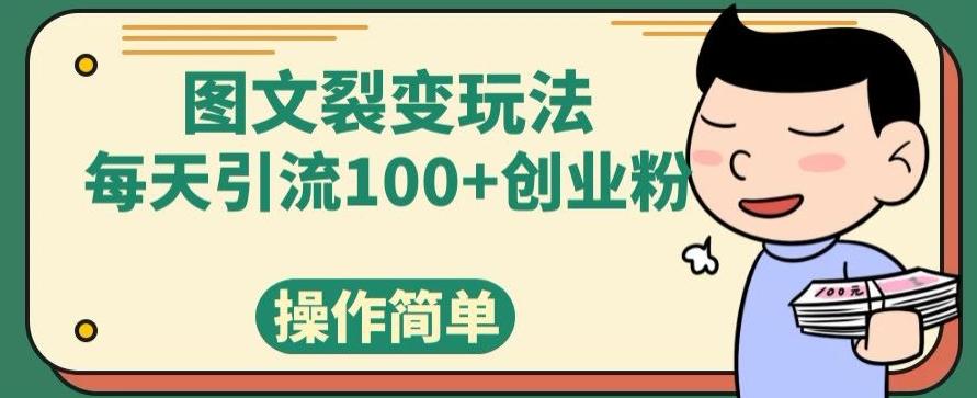 图文裂变玩法，每天引流100+创业粉，操作简单-天韵资源网