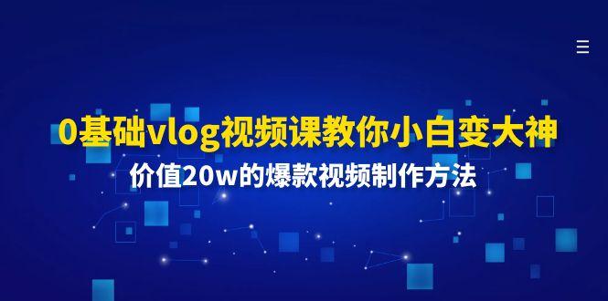 0基础vlog视频课教你小白变大神：价值20w的爆款视频制作方法-天韵资源网