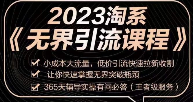 2023淘系无界引流实操课程，​小成本大流量，低价引流快速拉新收割，让你快速掌握无界突破瓶颈-天韵资源网
