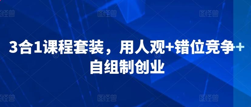 3合1课程套装，​用人观+错位竞争+自组制创业-天韵资源网