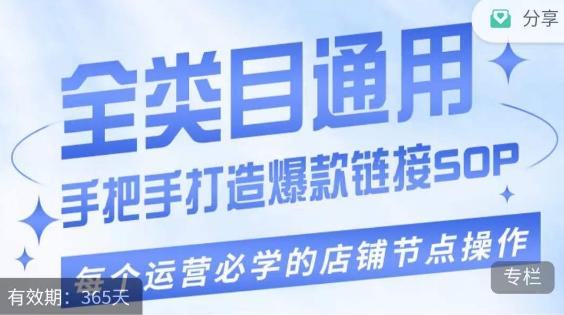 单品爆款打造实操运营，单品爆款从“0”-“1”手把手演练运营步骤-天韵资源网