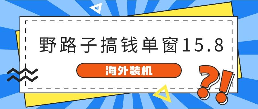 海外装机，野路子搞钱，单窗口15.8，亲测已变现10000+-天韵资源网